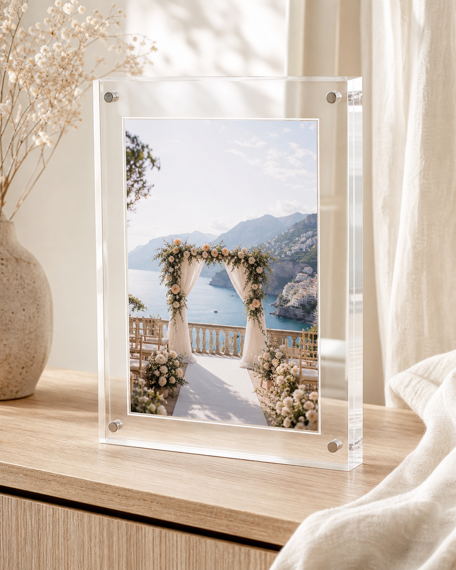 Cadre photo en plexiglass personnalisé